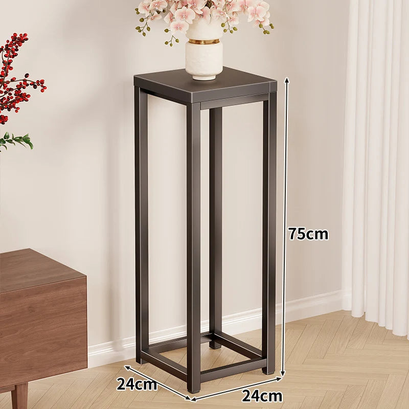 Plant Stand Powder-Coated Steel Space-Saving Square Top