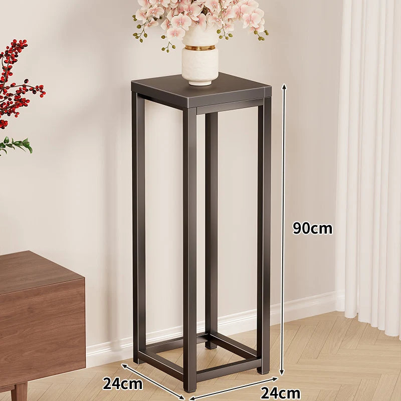 Plant Stand Powder-Coated Steel Space-Saving Square Top