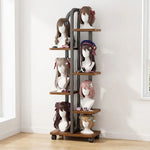 Plant Stand Rolling Vertical Tiered Wood Shelves