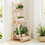 Plant Stand Three-Tier Foldable Fir Wood