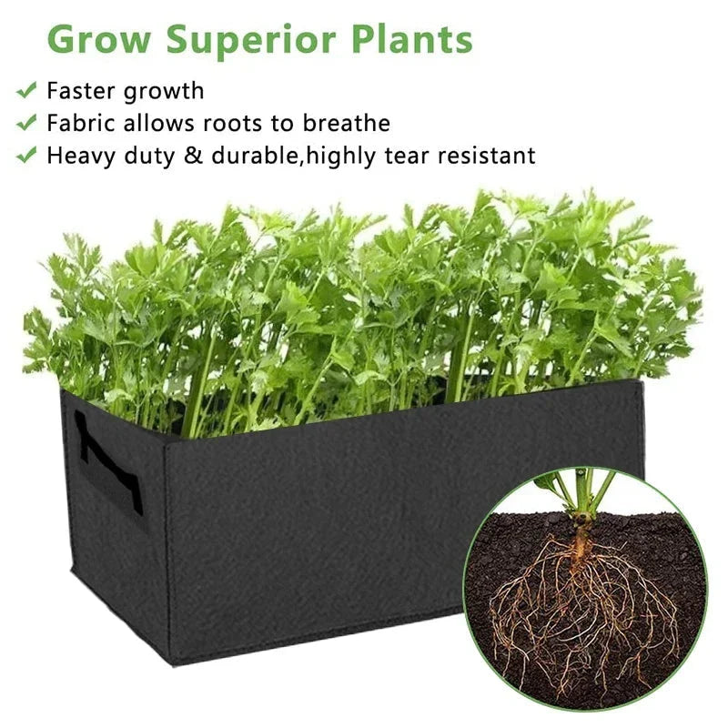 Plant Storage Box Foldable Felt With Carry Handles