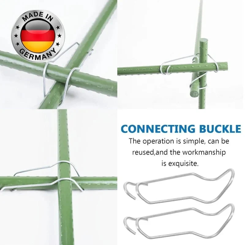 Plant Support Clips Galvanized Rust-Resistant Fits 11–20mm Pipes