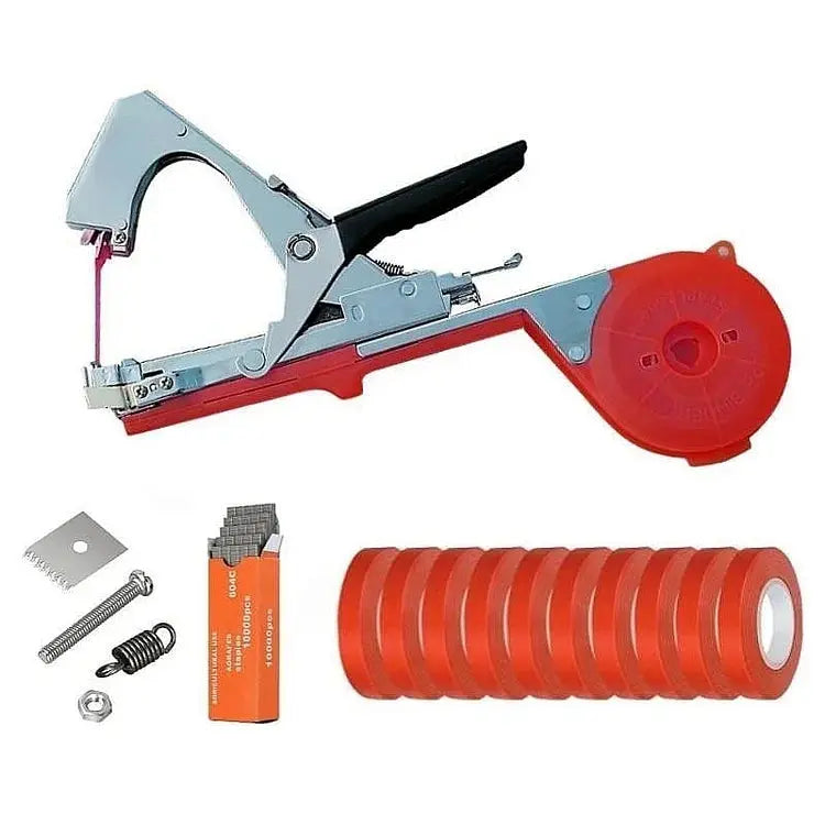 Plant Tying Tool Set Metal Quick-Press 10 Rolls Tape
