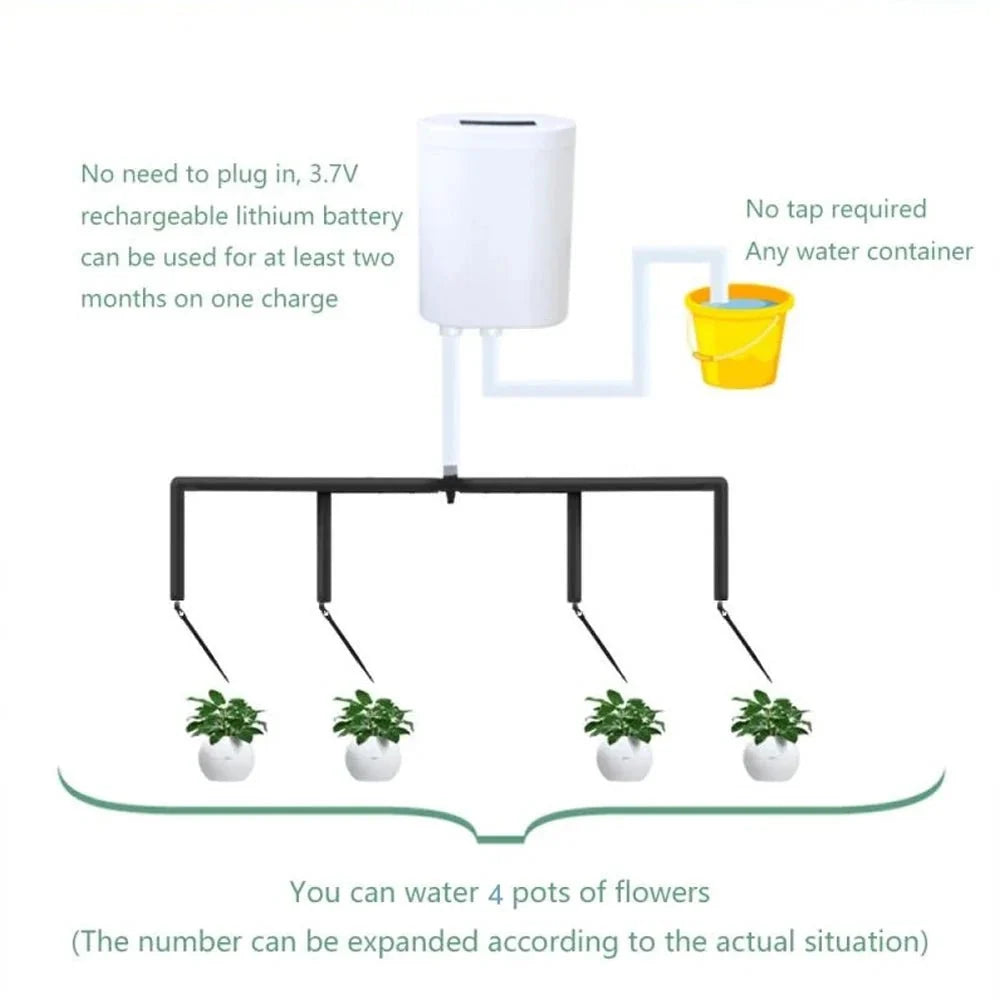 Plant Watering System Automatic Programmable Rechargeable