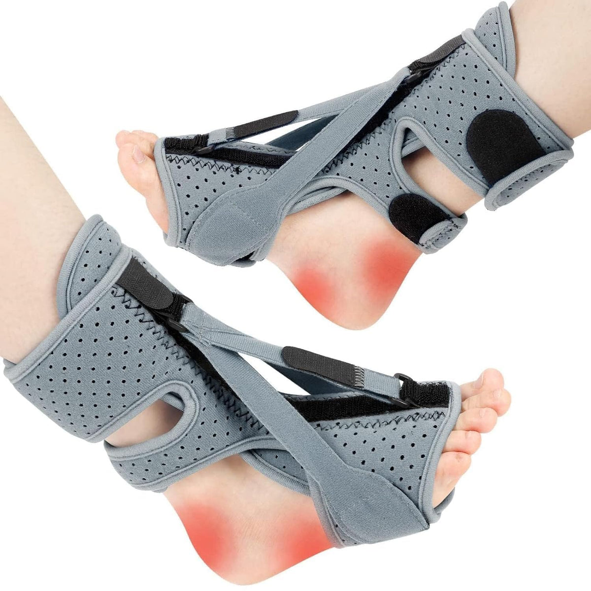 Plantar Fasciitis Night Splint Adjustable Triple-Strap Breathable Foam
