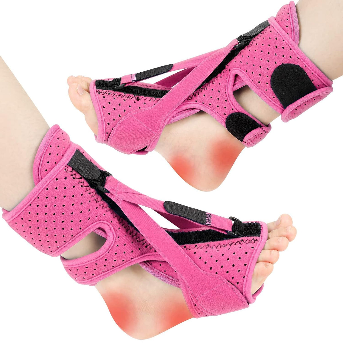 Plantar Fasciitis Night Splint Adjustable Triple-Strap Breathable Foam