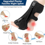Plantar Fasciitis Night Splint Adjustable Triple-Strap Breathable Foam