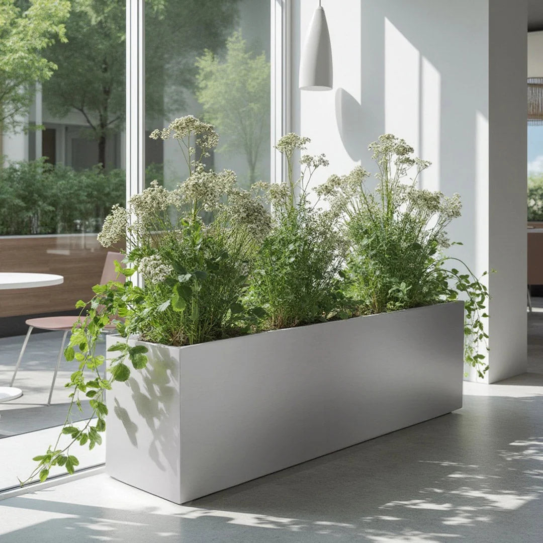 Planter Box Brushed Aluminum Waterproof Lining 30-Inch Length