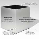 Planter Box Brushed Aluminum Weather-Resistant Indoor Outdoor