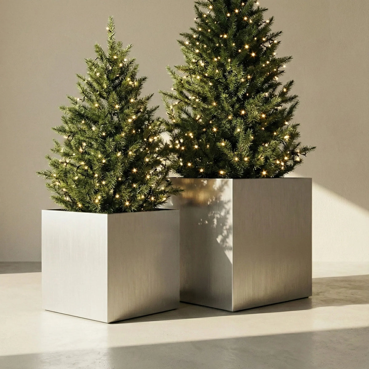 Planter Box Brushed Aluminum Weather-Resistant Indoor Outdoor