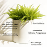Planter Raised Stainless Steel Pot & Iron Stand