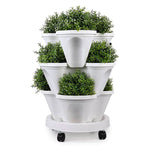 Planter Stackable With Wheels & Drainage