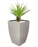 Planter Stainless Steel Tapered Square 20 Inch Tall Drainage Plugs