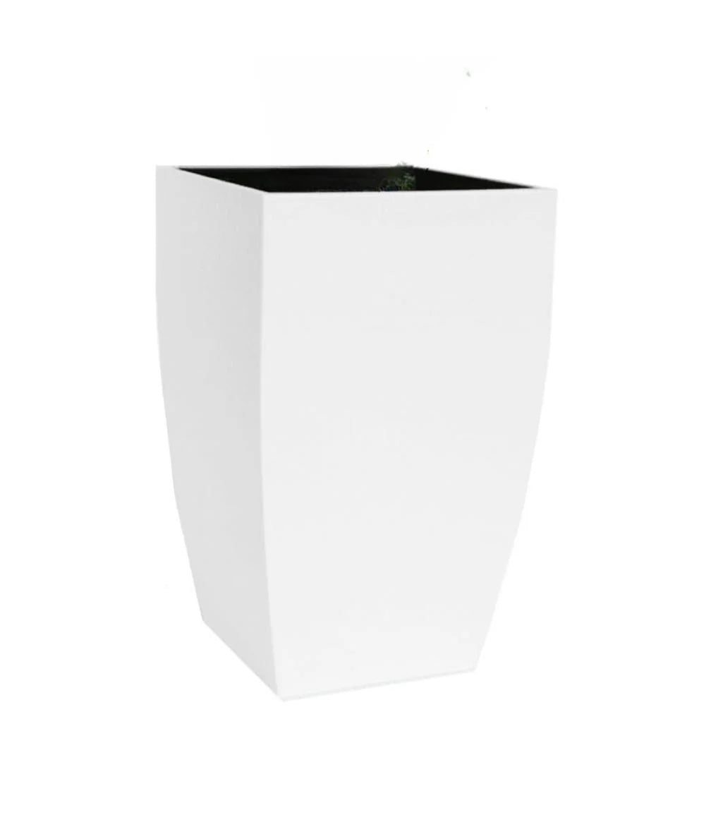 Planter Stainless Steel Tapered Square 20 Inch Tall Drainage Plugs