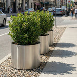 Planter Stainless Steel Weather-Resistant 31-Inch Diameter