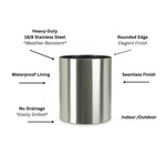 Planter Stainless Steel Weather-Resistant 31-Inch Diameter