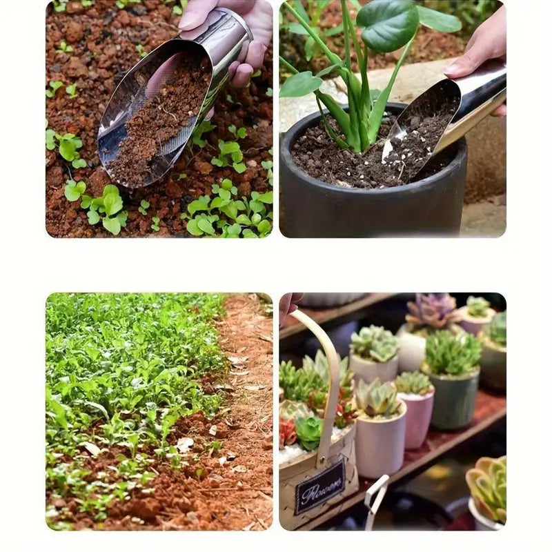 Planting Scoop Stainless Steel Ergonomic & Non-Slip Handle