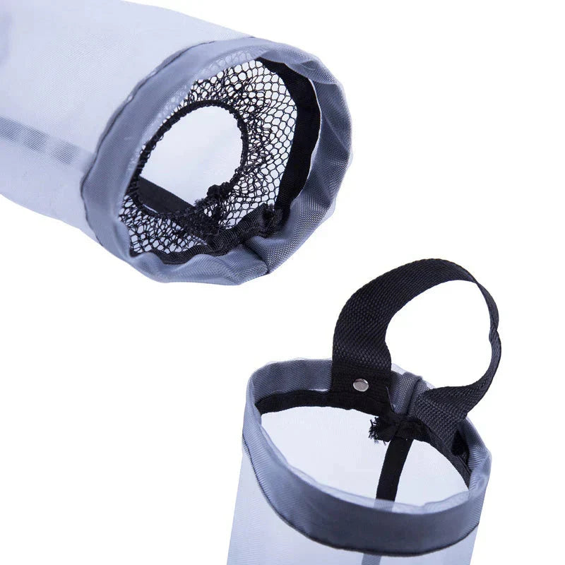 Plastic Bag Dispenser Hanging Mesh with Elastic Bottom Opening