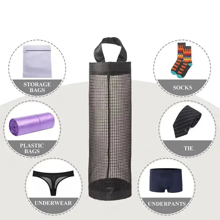 Plastic Bag Dispenser Wall-Mounted Space-Saving Holds 30 Bags