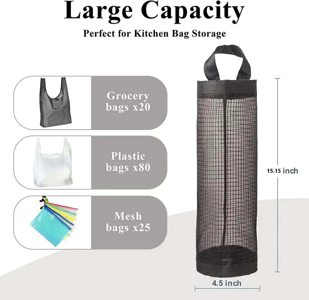 Plastic Bag Organizer Hanging Mesh Set of 3