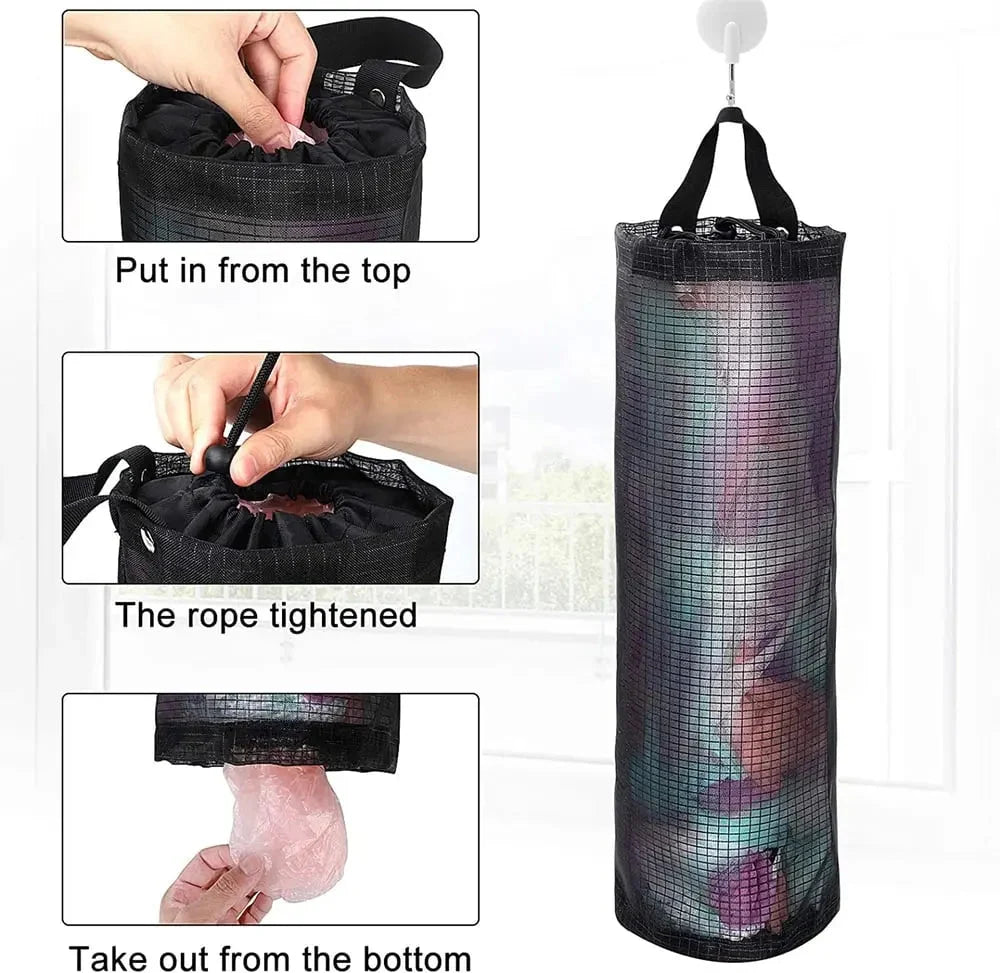Plastic Bag Organizer Hanging Mesh Set of 3