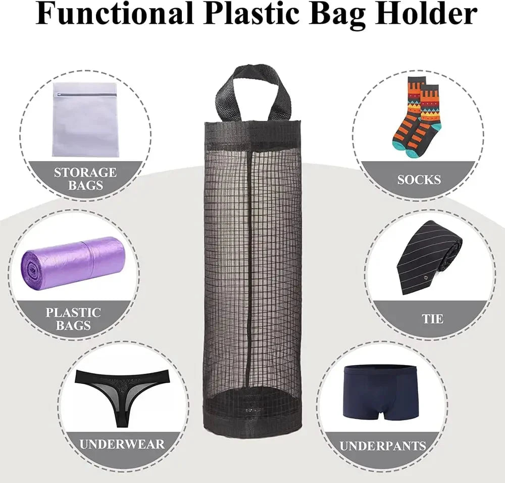 Plastic Bag Organizer Hanging Mesh Set of 3
