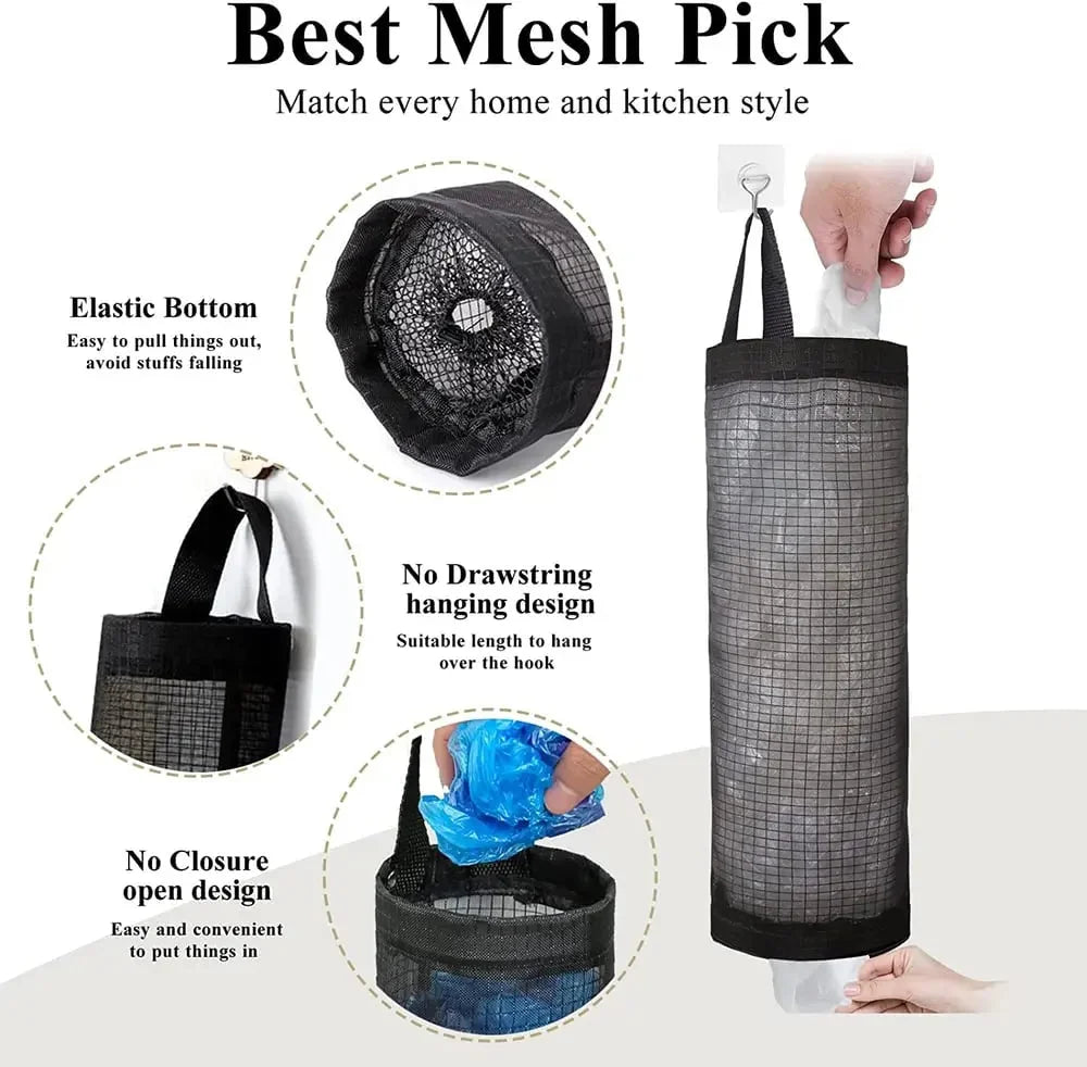Plastic Bag Organizer Hanging Mesh Set of 3
