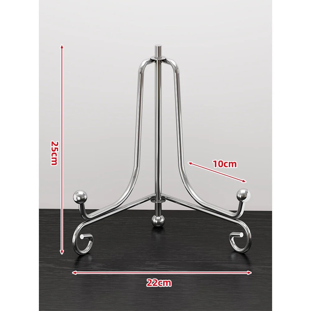 Plate Display Stand Metal Tripod Non-Slip Feet