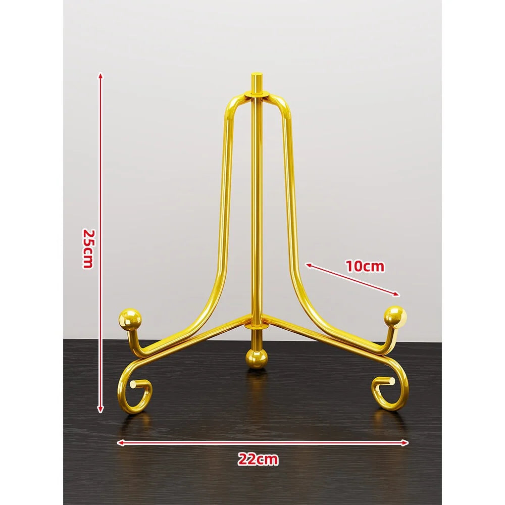 Plate Display Stand Metal Tripod Non-Slip Feet