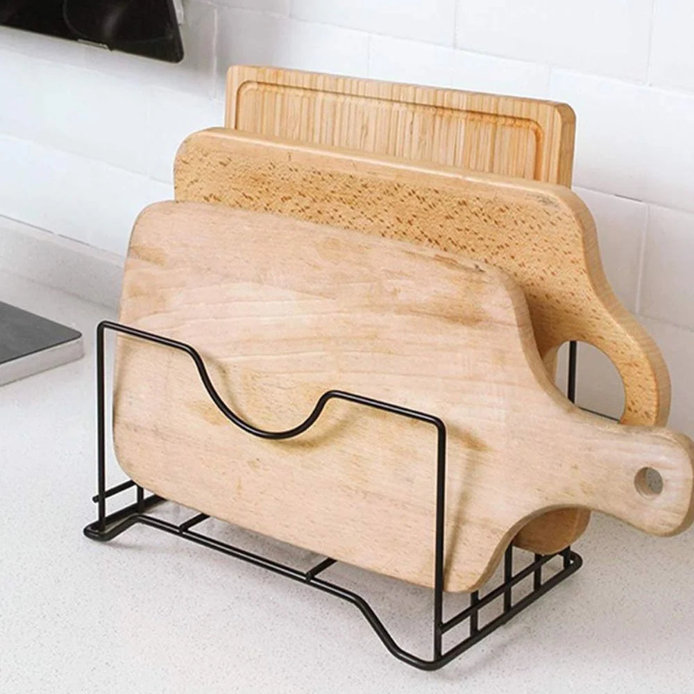 Plate & Lid Holder Rust-Resistant Iron 4 Compartments