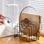 Plate & Lid Holder Rust-Resistant Iron 4 Compartments