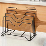 Plate & Lid Holder Rust-Resistant Iron 4 Compartments
