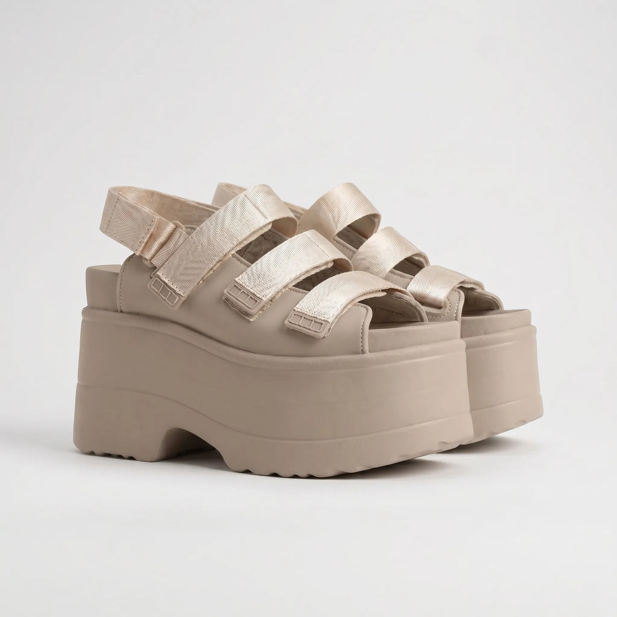 Platform Sandals 4.3-Inch Sole Adjustable Straps Open Toe