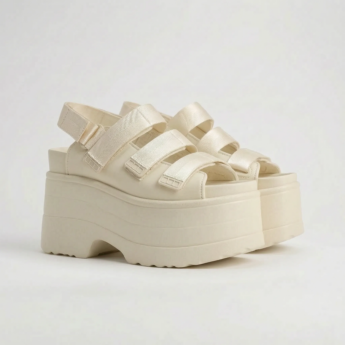 Platform Sandals 4.3-Inch Sole Adjustable Straps Open Toe