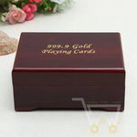 Playing Card Deck 24K Gold Plated Wood Display Box