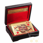 Playing Card Deck 24K Gold Plated Wood Display Box