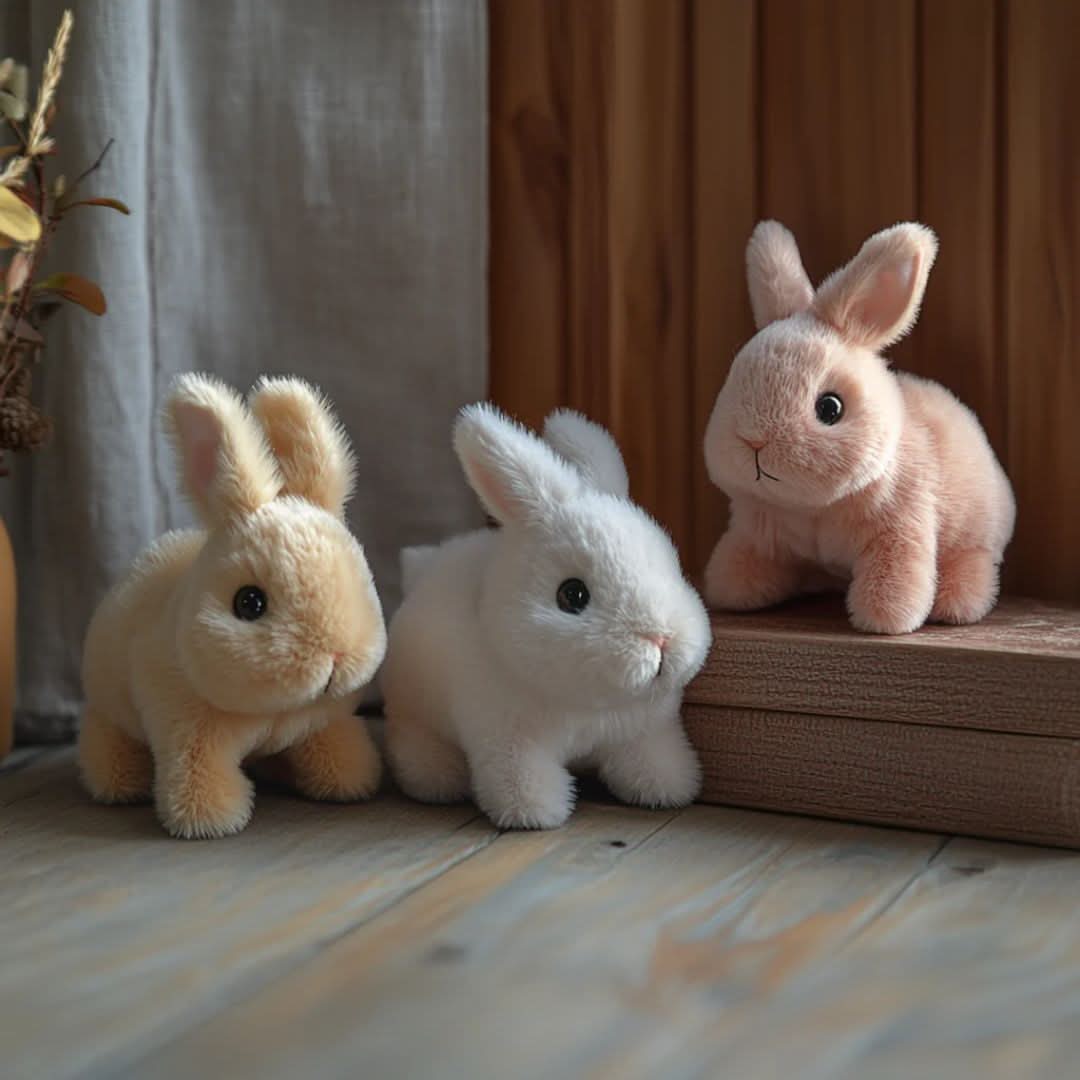 Plush Bunny Toy Interactive Hopping & Gentle Sounds