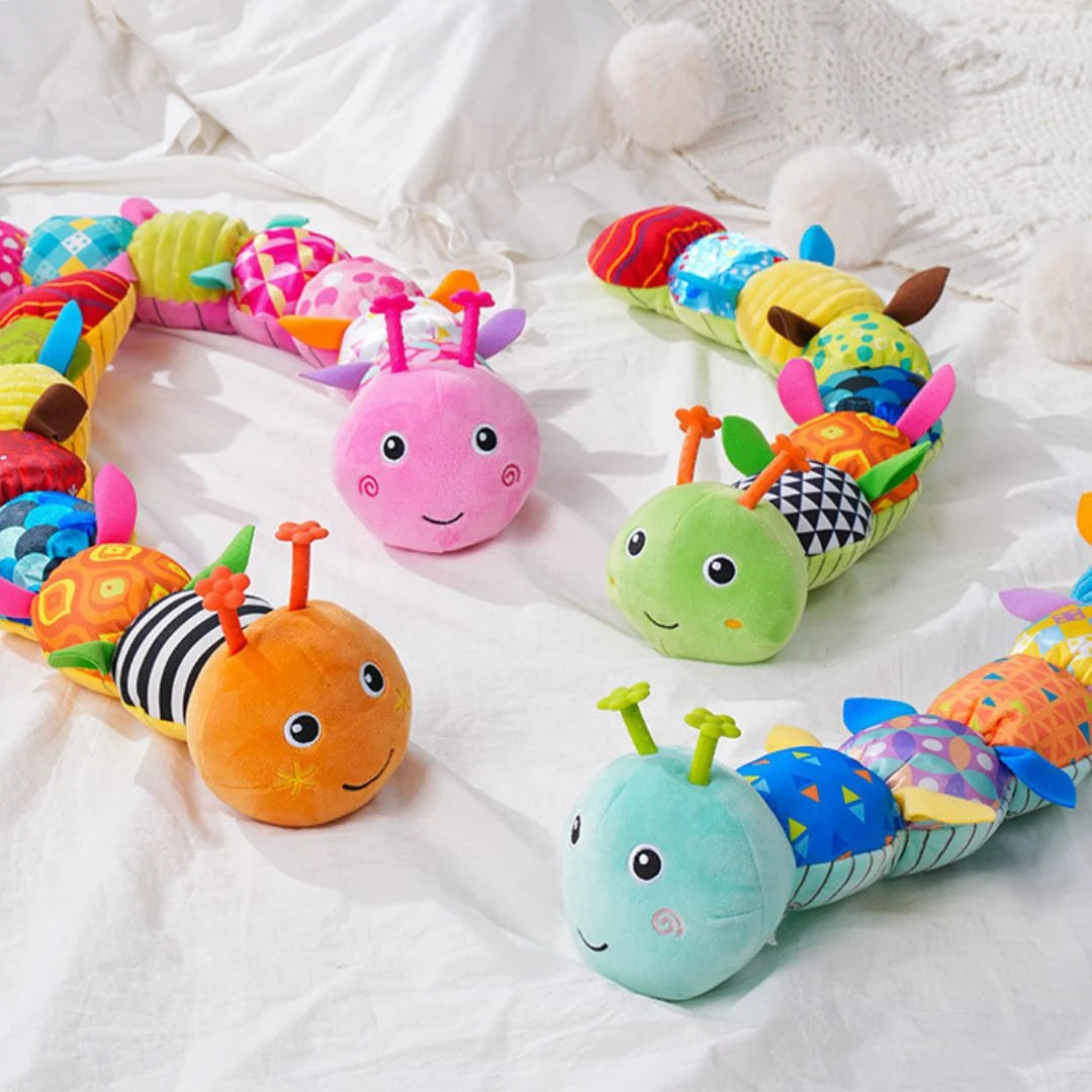 Plush Caterpillar Toy Sensory Textures Soothing Melodies