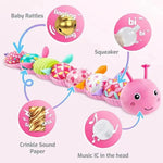 Plush Caterpillar Toy Sensory Textures Soothing Melodies