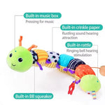 Plush Caterpillar Toy Sensory Textures Soothing Melodies