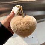 Plush Keychain Heart-Shaped Gold-Tone Ring