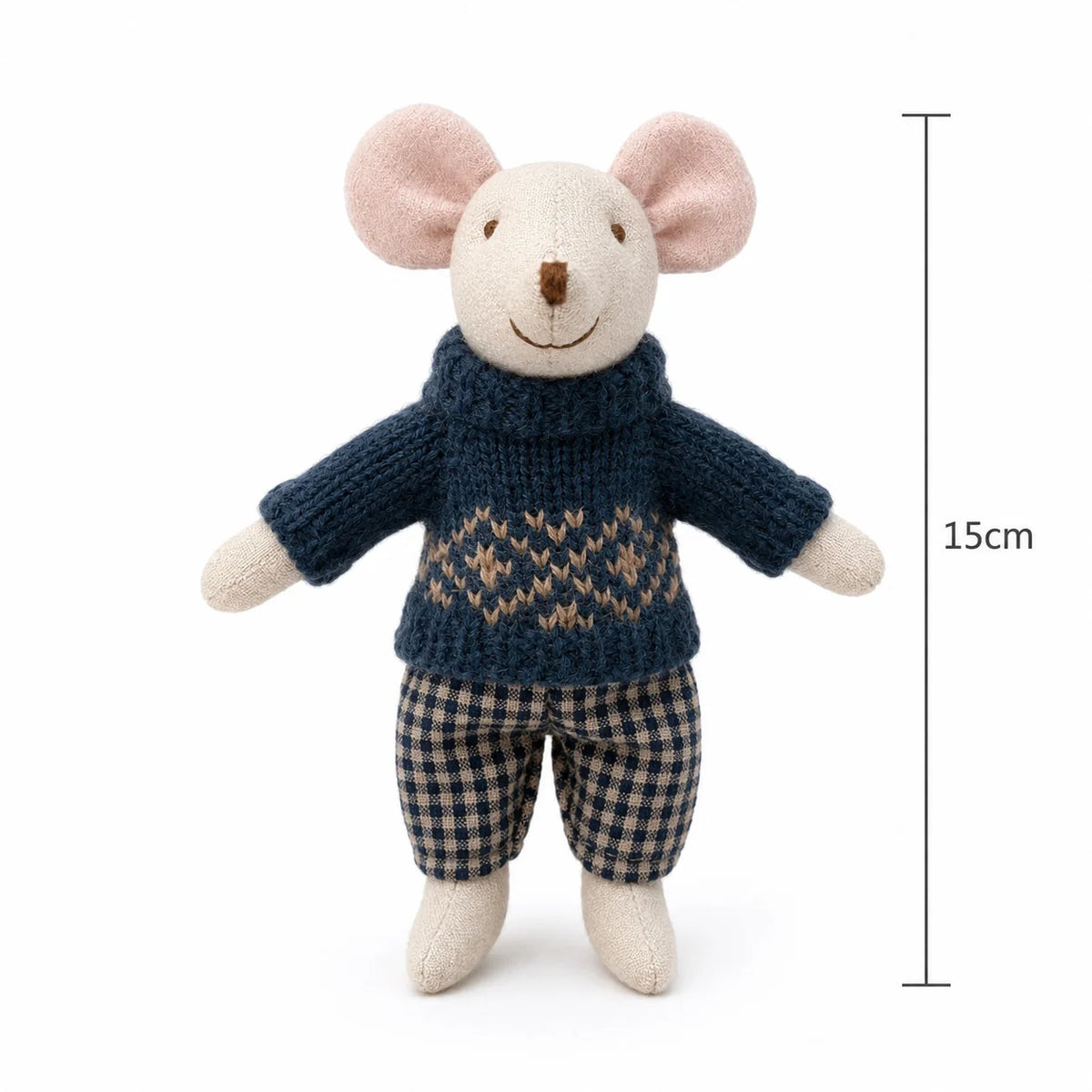 Plush Mouse Toy Organic Cotton Hand-Stitched Details