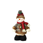 Plush Reindeer Decoration Tabletop Checkered Hat & Scarf