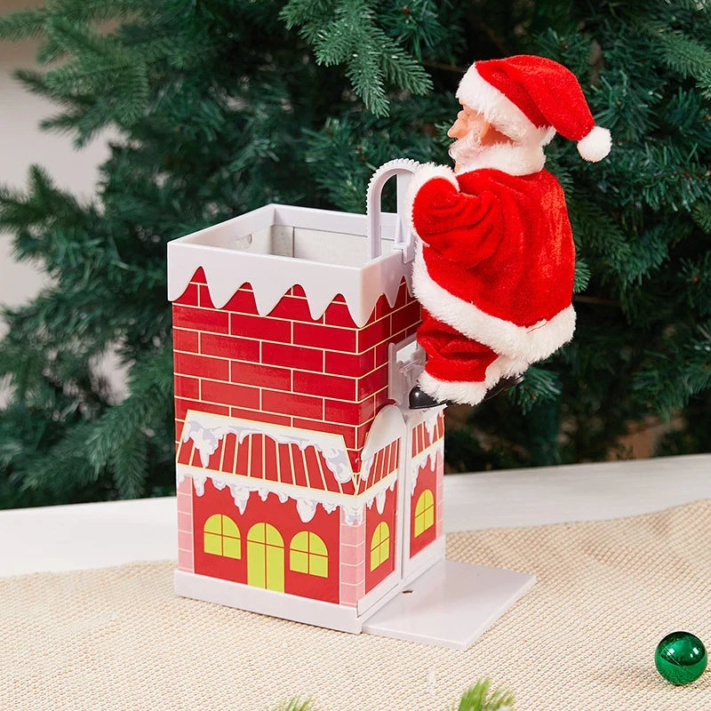Plush Santa Figure Soft & Durable Fabric Battery-Free Bells