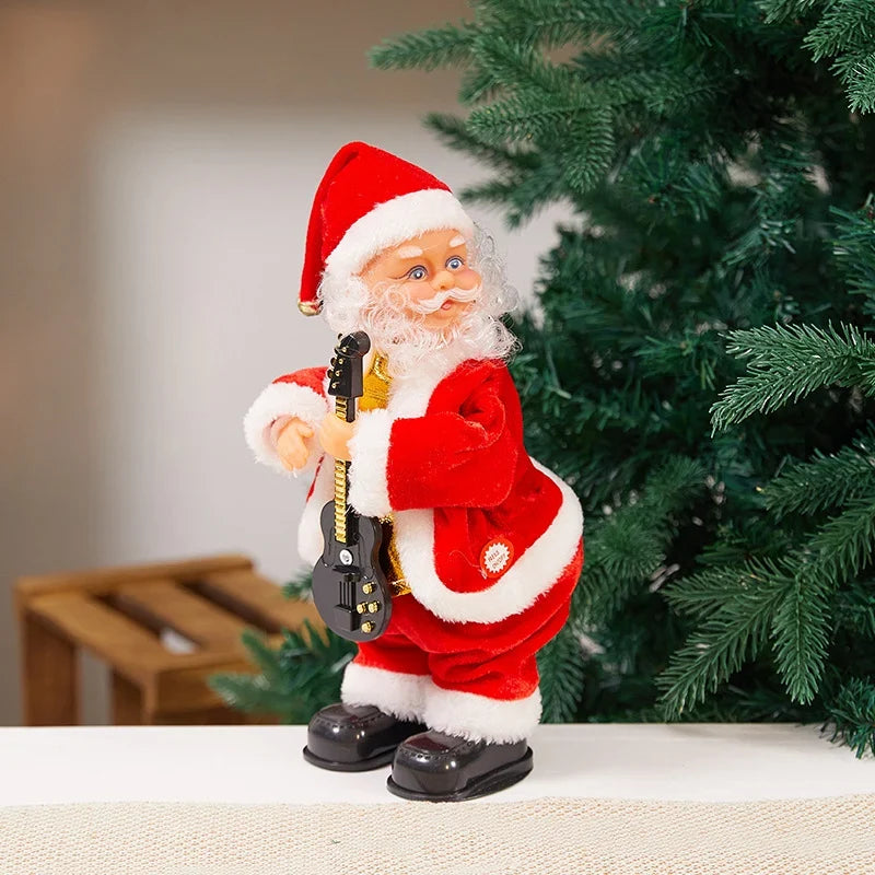 Plush Santa Figure Soft & Durable Fabric Battery-Free Bells