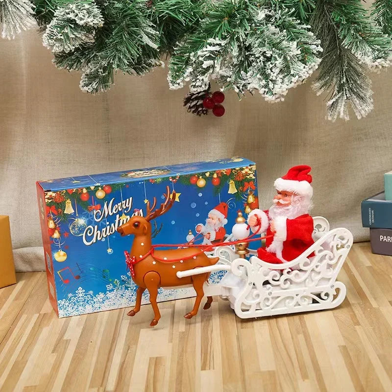 Plush Santa Figure Soft & Durable Fabric Battery-Free Bells