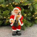 Plush Santa Figure Soft & Durable Fabric Battery-Free Bells