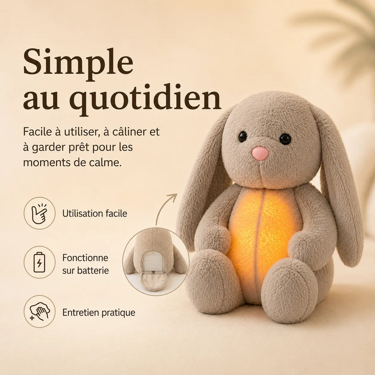Plush Toy Breathing Motion Night Light & Soothing Sounds
