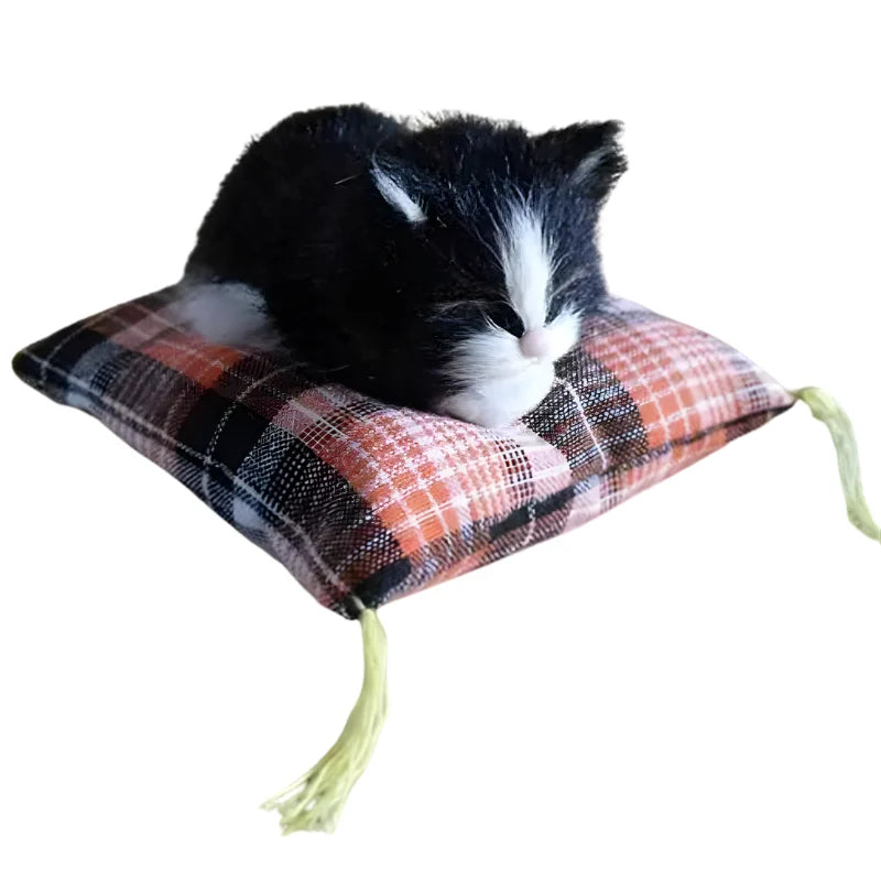 Plush Toy Lifelike Sleeping Cat Cozy Cushion