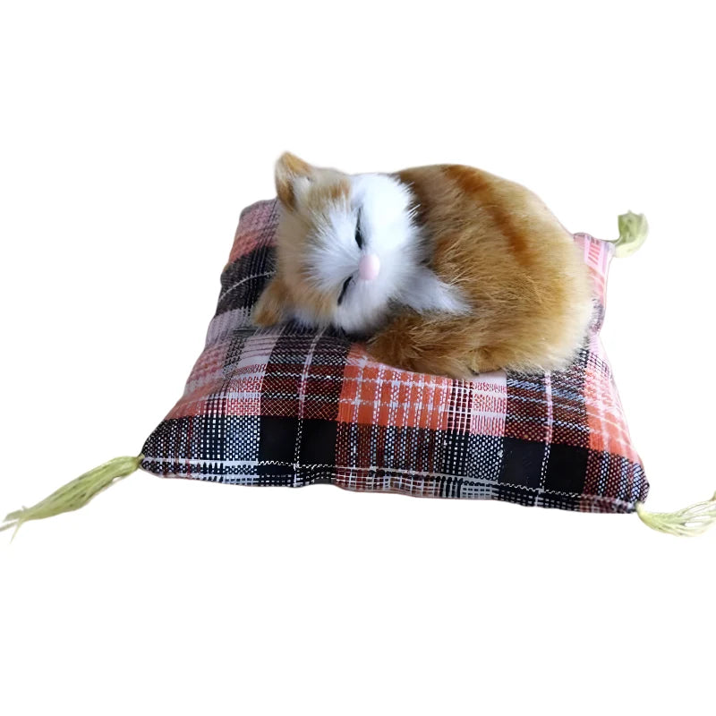 Plush Toy Lifelike Sleeping Cat Cozy Cushion